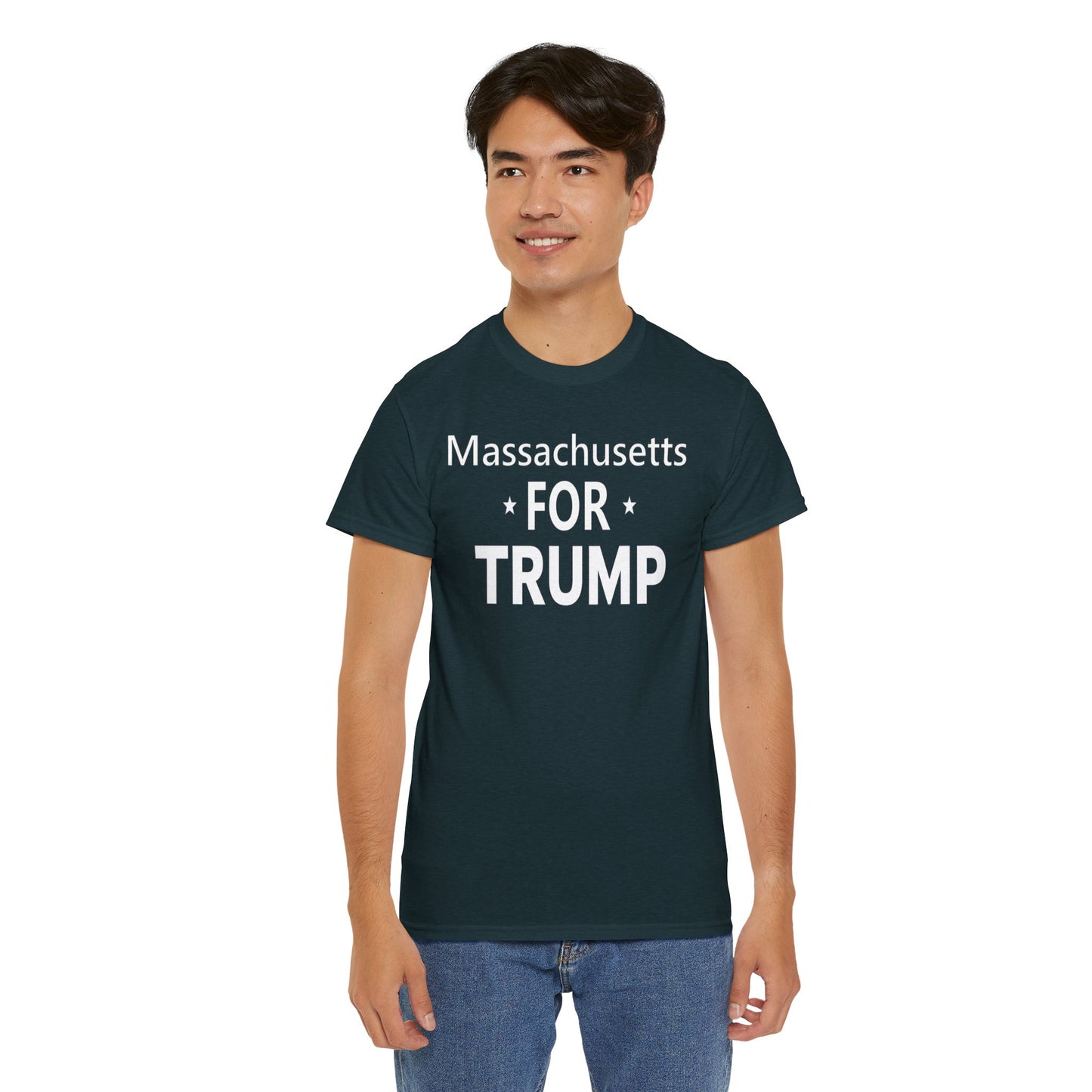 Massachusetts Loves Trump T-Shirt - Patriotic Apparel