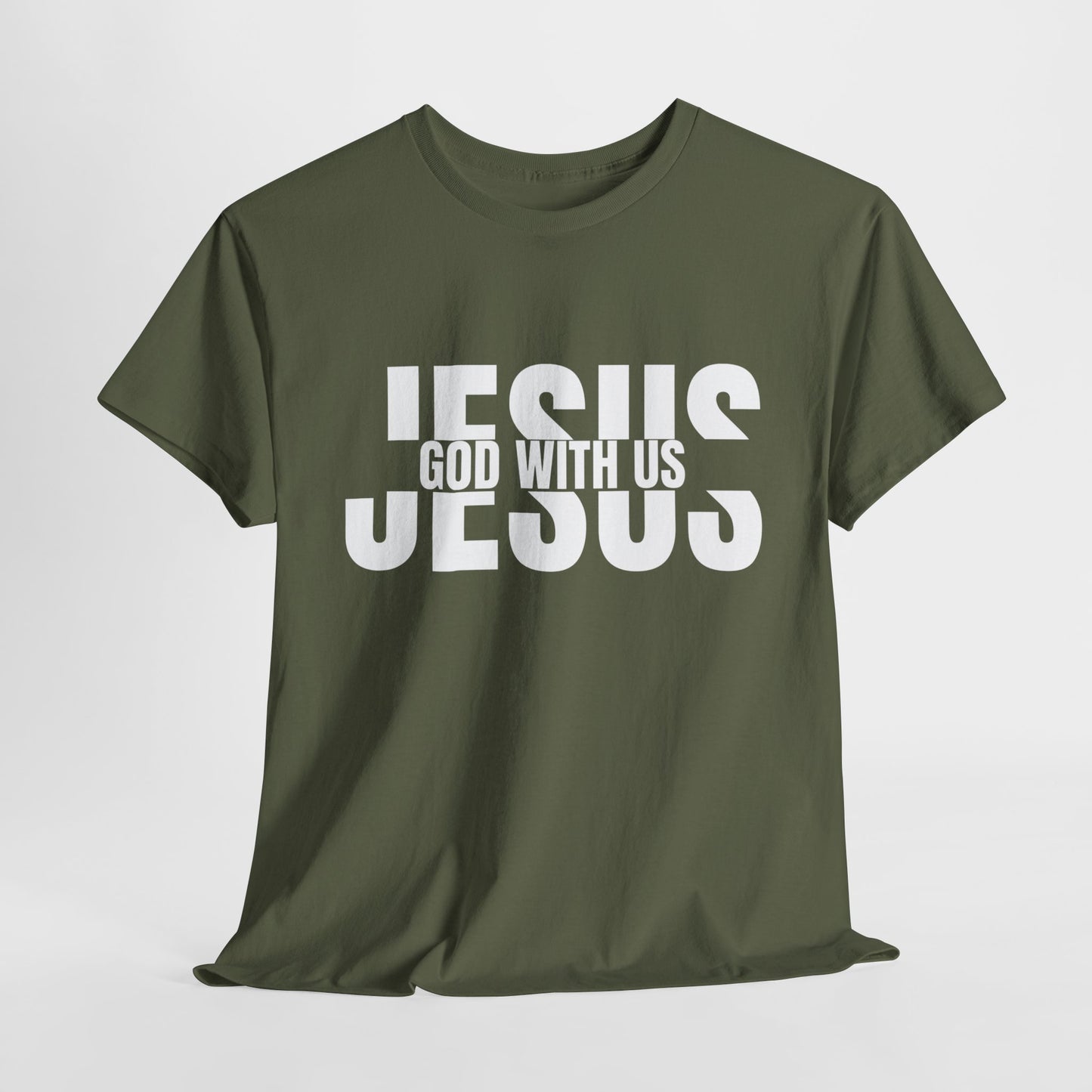 Jesus God With Us T-Shirt - Faith-Based Christian Apparel for Patriots